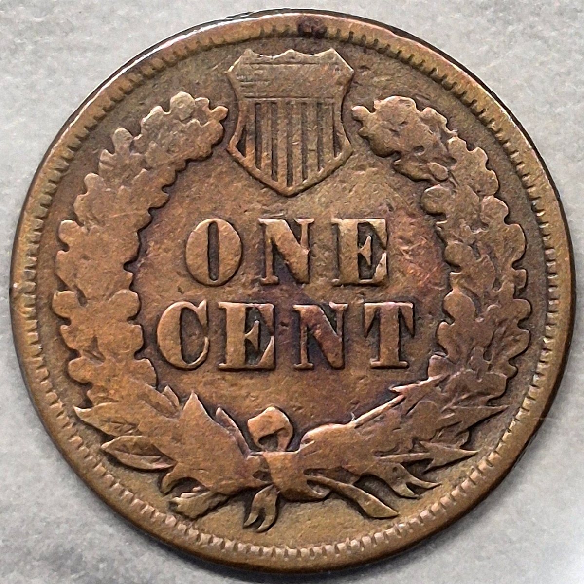 1876 Indian Head Cent Penny 1C VG Very Good Semi Key Date Low Mintage Bronze