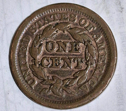 1851 Coronet Large Cent Braided Hair Strong Very Good Features N30 R2 1C