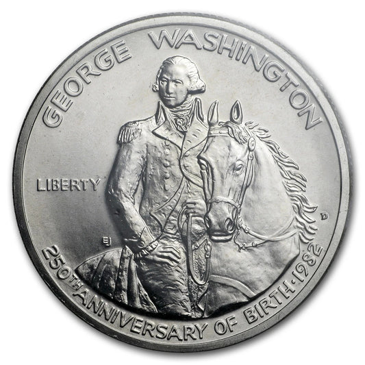 1982-D George Washington 1/2 Dollar 90% Silver Commemorative BU (Box & COA)