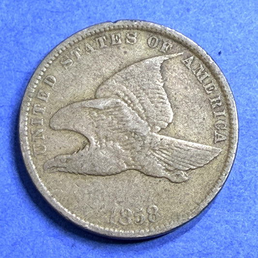1858 Flying Eagle Cent 1C G Good Type Coin Copper Nickel Antique Penny US Coin