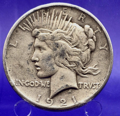 1921 Peace Dollar High Relief Key Date First Year Issue Strong XF Features $1