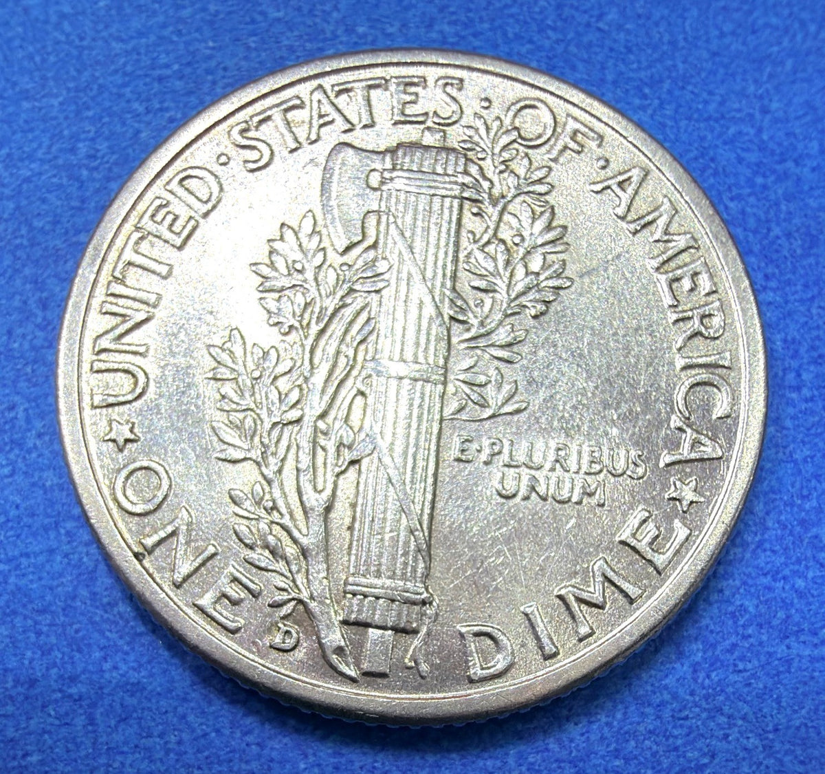 1943-D Mercury Dime 90% Silver AU Strong Luster Denver WWII Winged Liberty 10c