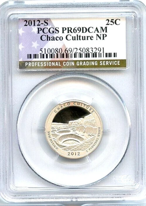 2012 S Chaco Culture National Park PCGS PR69DCAM Special Flag NP Label
