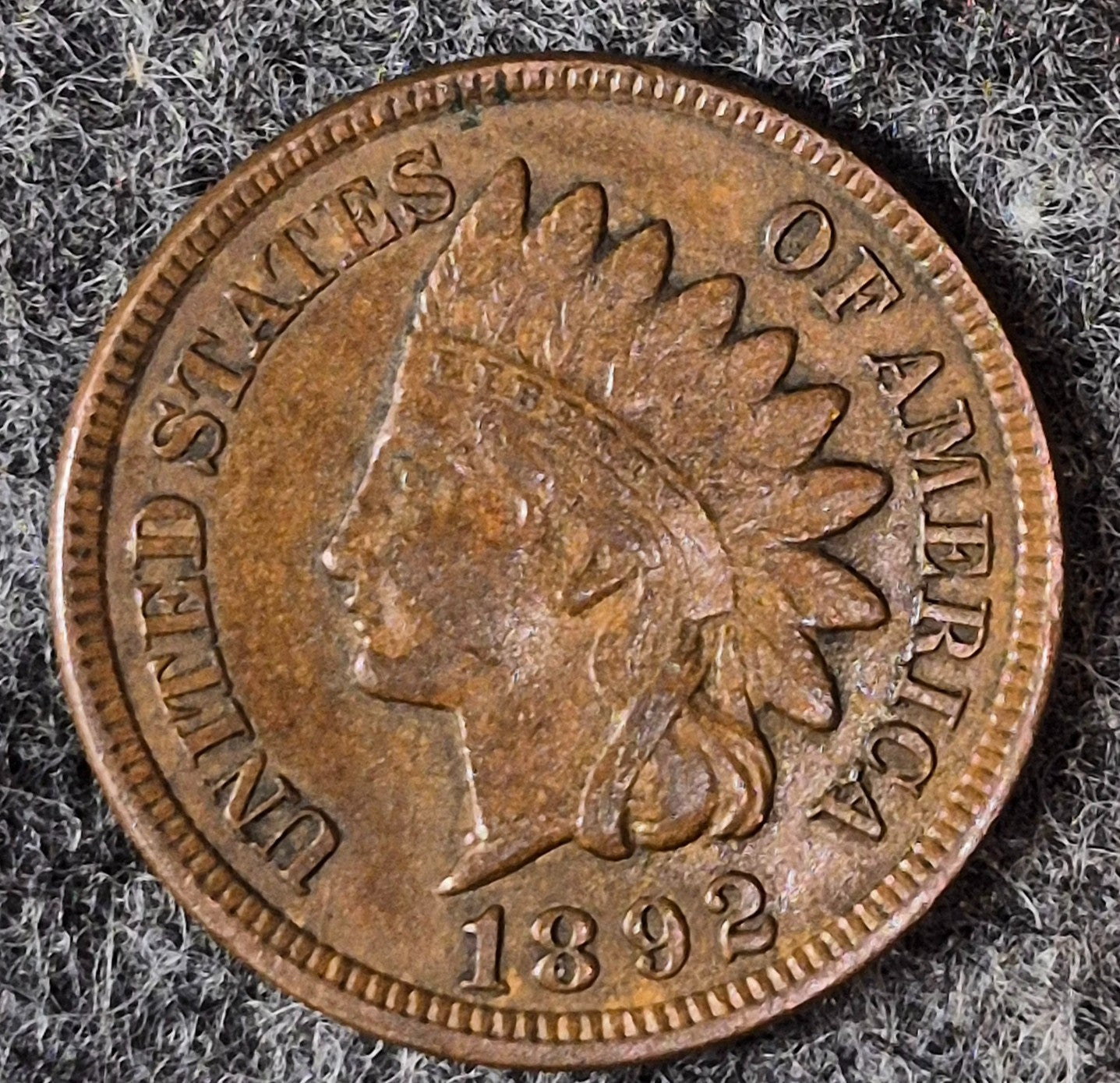 1892 Indian Head Cent Choice Crisp AU Features High Grade Coin Shown  1C