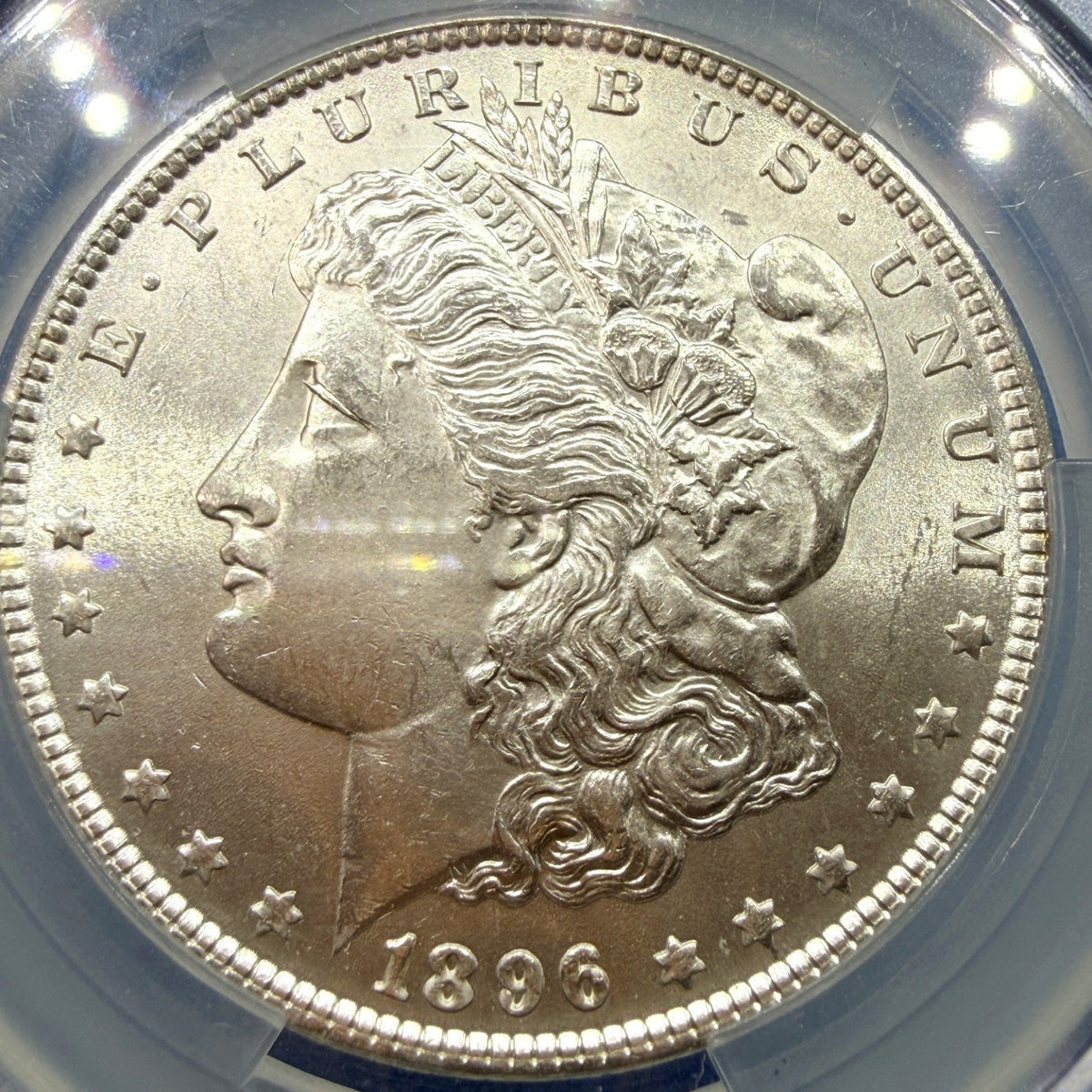 1896 Morgan Silver Dollar CAC UNC Details Cleaned Philadelphia Mint 90% Silver