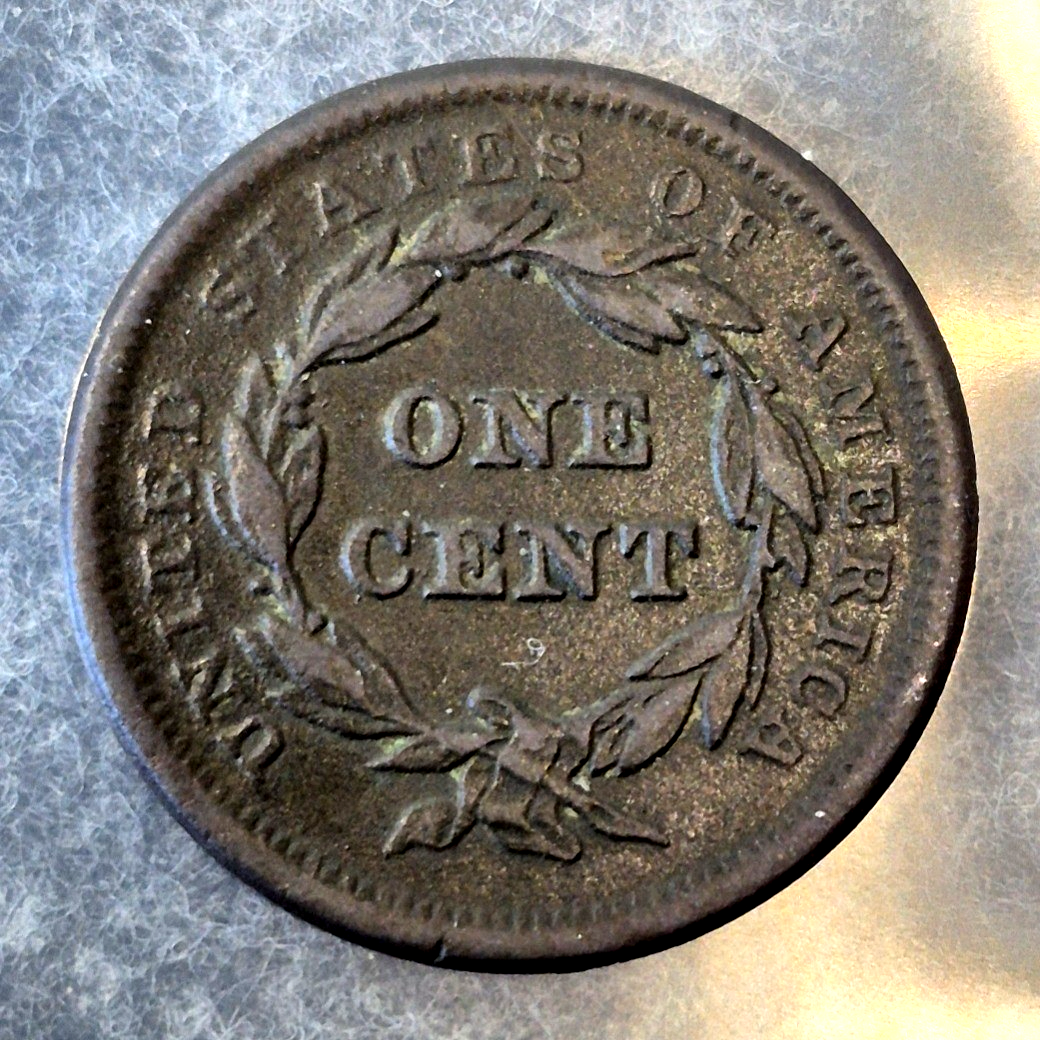 1840 Braided Hair Large Cent 1C Large Date VF Very Fine Petite Head Copper Coin