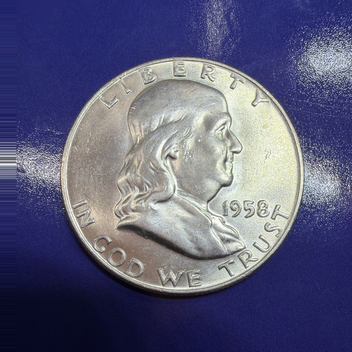 1958-D Franklin Half Dollar 50C BU 90% Silver US Coin Denver