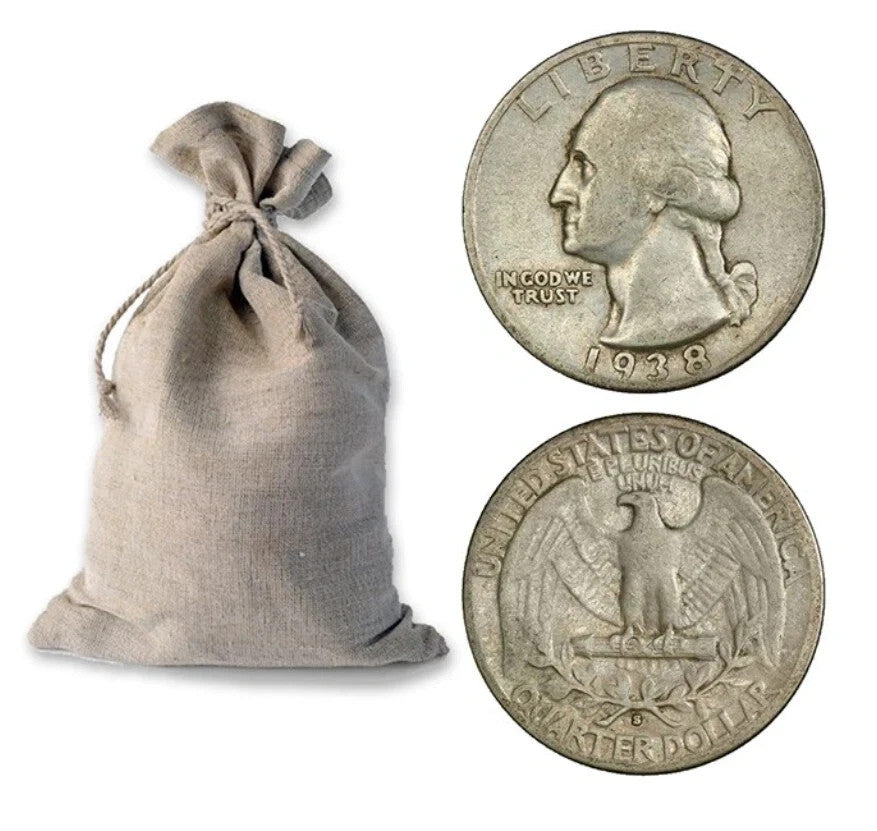 $1 Face Value 90% Silver Washington Quarters 25c Circulated (Four Coins) G - VG+