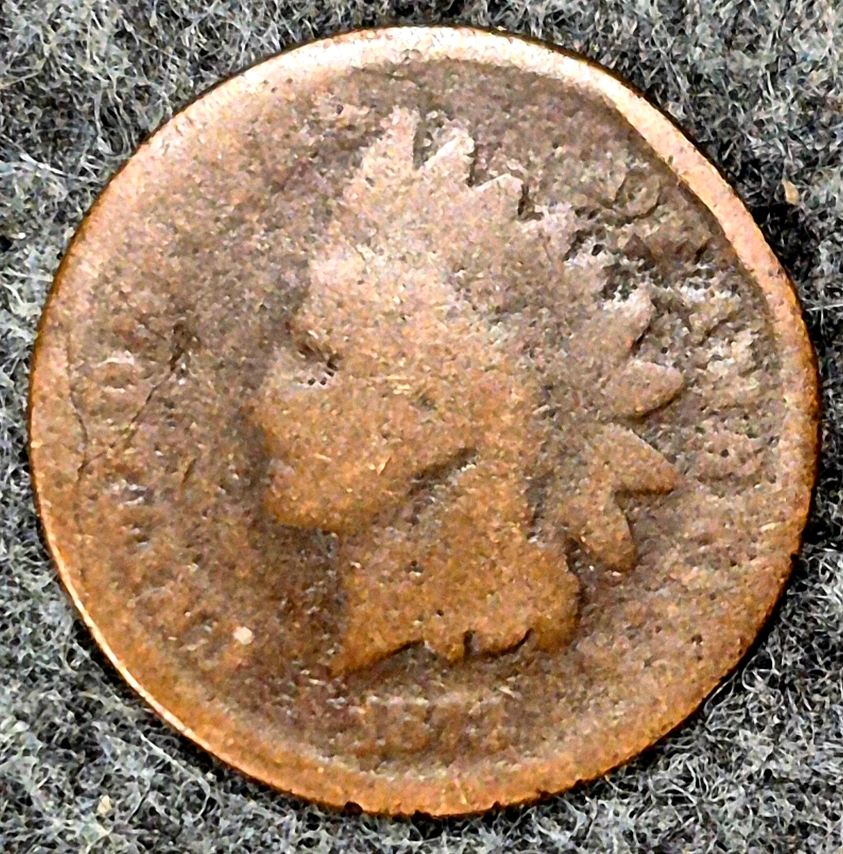 1873 Indian Head Cent Penny AG or Less Features, Hole Filler, Coin Pictured 1C