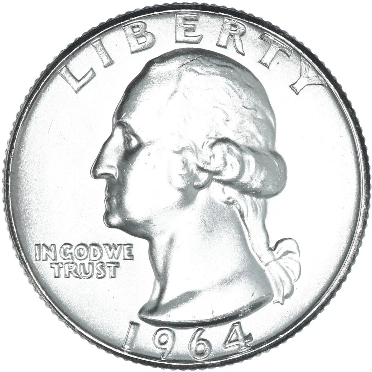 1964 P & D Washington Quarter 2 Coin Set BU 90% Silver Last Silver Year Coins