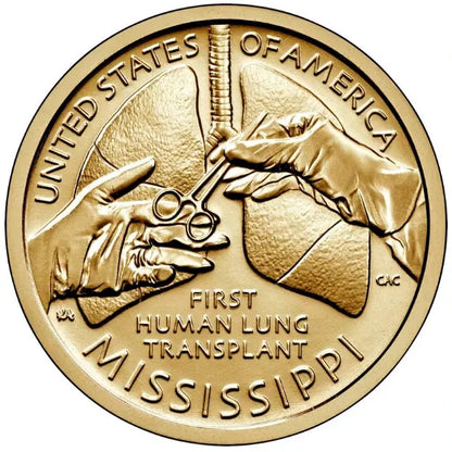 Set of 2 - P & D - 2023 Mississippi American Innovation $1 Coins From Mint Rolls