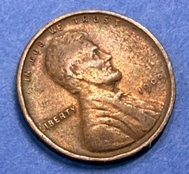 1909 Lincoln Wheat Cent 1C AU Red Brown Philadelphia Mint US Coin