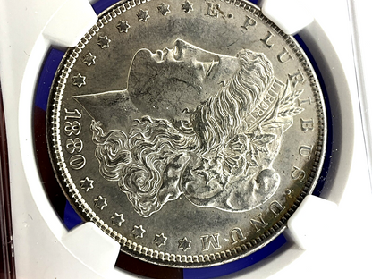 🌈 1880-S Morgan Dollar MS61 NGC Lilac Purple Salmon Toning MONSTER Eye Appeal👀