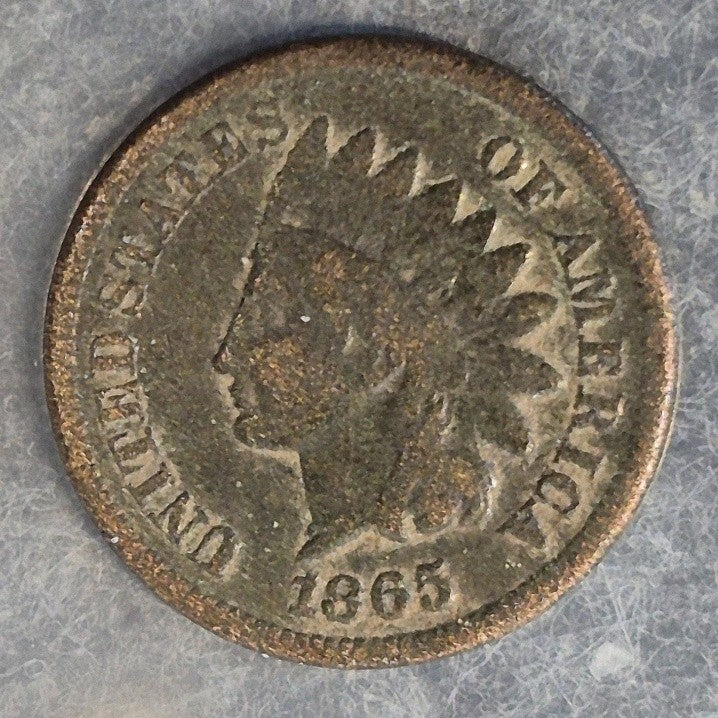1865 Indian Head Cent Penny 1C Good+ Last Civil War Year Bronze Early Date