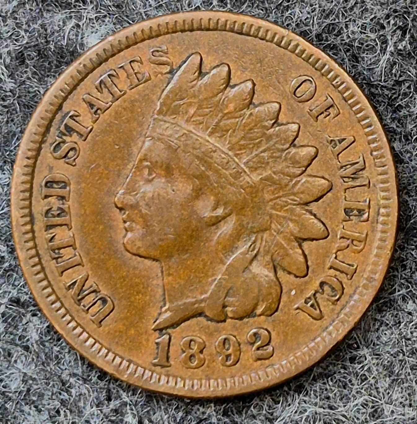 Lot (3) 1892 Indian Head Cents Different Tones Matching XF Features Coins Shown