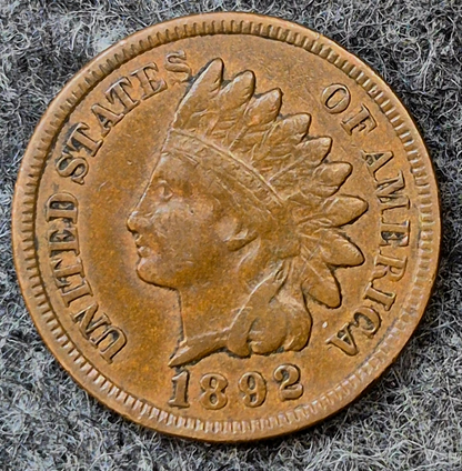 Lot (3) 1892 Indian Head Cents Different Tones Matching XF Features Coins Shown