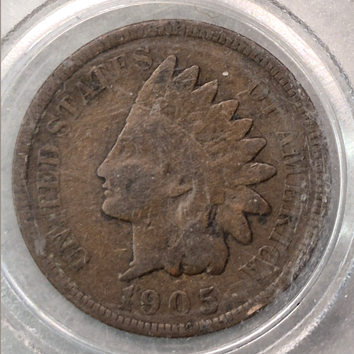 1905 Indian Head Cent Penny 1C Good+ Full Date Bold Shield Lines Antique US Coin