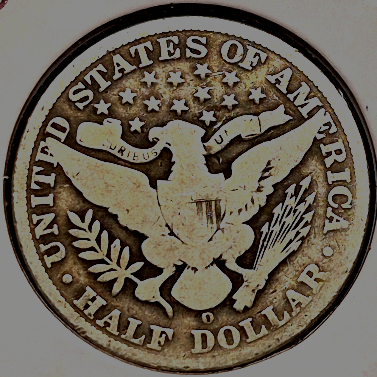 1900 O Barber Half Dollar 90% Silver 50C Circulated Full Rims Partial Motto