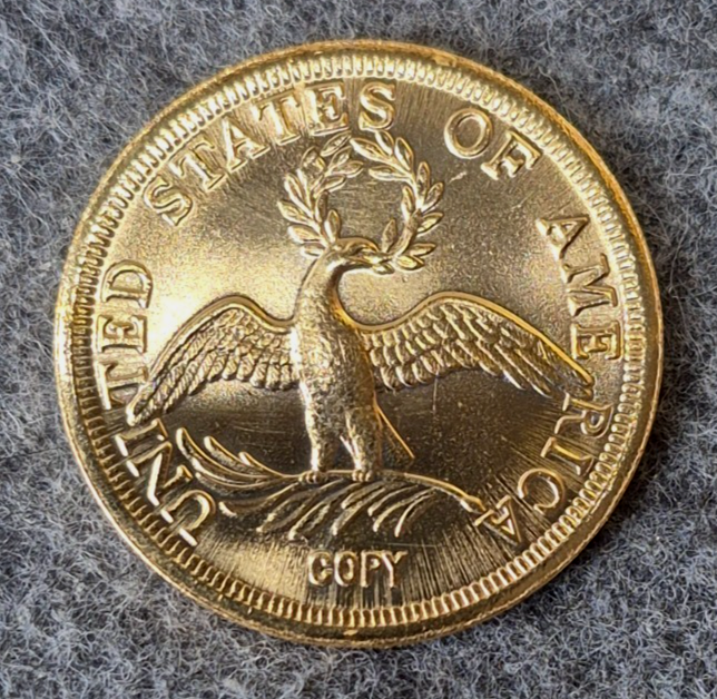 1795 $5 Gold Half Eagle Replica Coin w/ Case & Historical Info Card