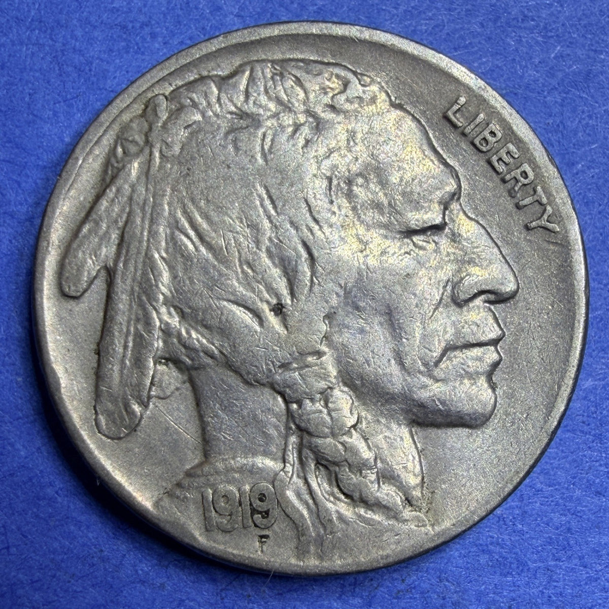 1919 Buffalo Nickel 5C VF Very Fine Philadelphia 75% Copper 25% Nickel US Coin