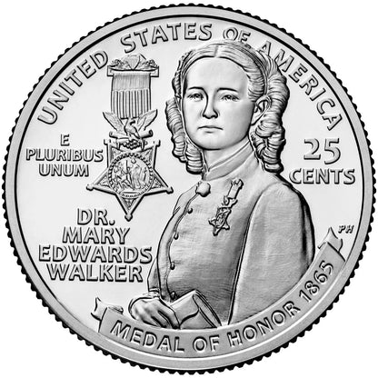 2024 P/D/S Dr. Mary Edwards Walker American Women Quarters 3 Coin Set BU UNC