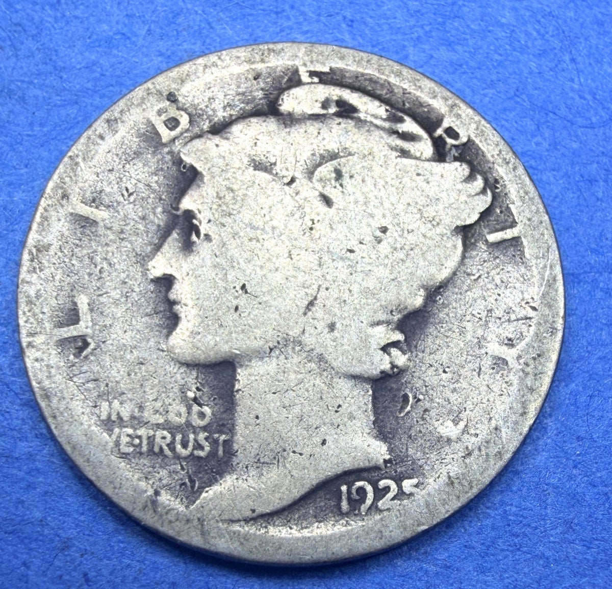1925 Mercury Dime 10C AG About Good 90% Silver Winged Liberty Head US Coin