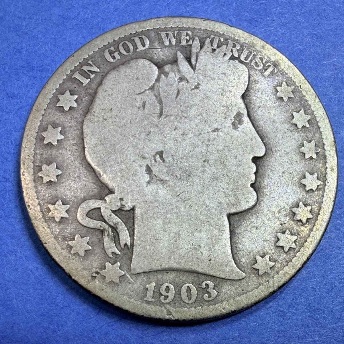 1903-O Barber Half Dollar 50C G Good New Orleans Mint 90% Silver US Coin