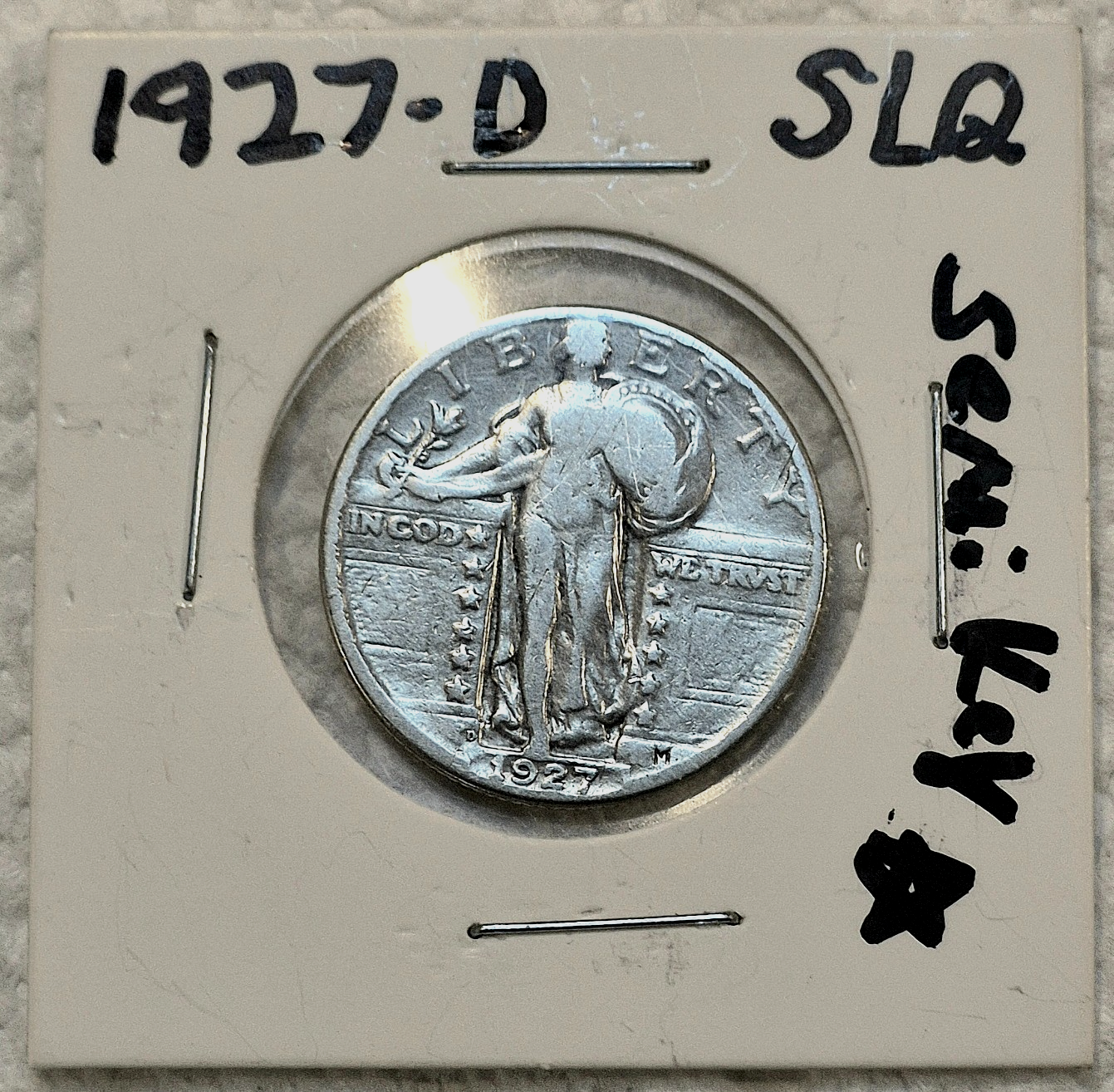 1927S, 1927D, 1927P US Standing Liberty 90% Silver Quarters Strong VG+ Features