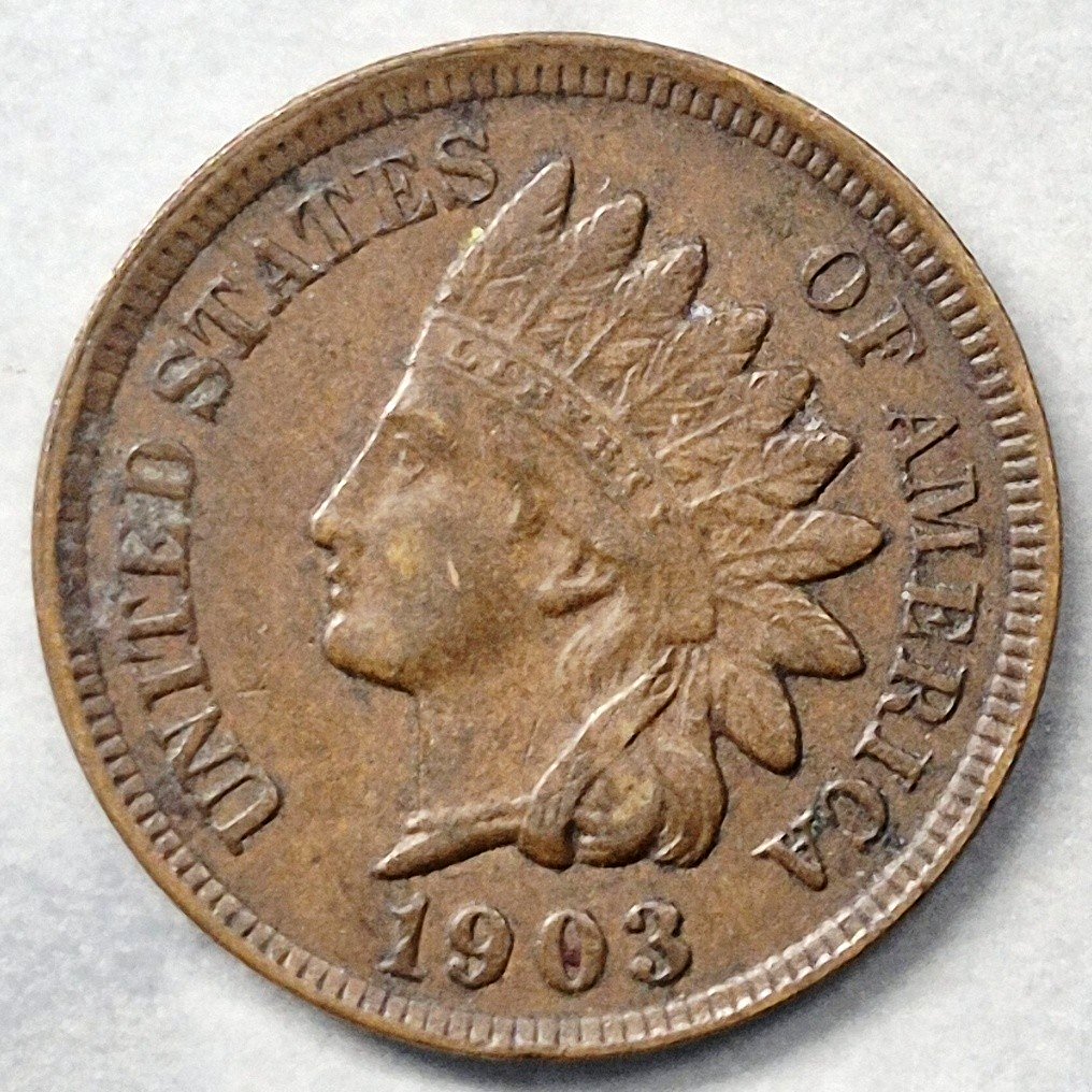 1903 Indian Head Cent Penny 1C XF Extremely Fine Bronze Antique US Coin