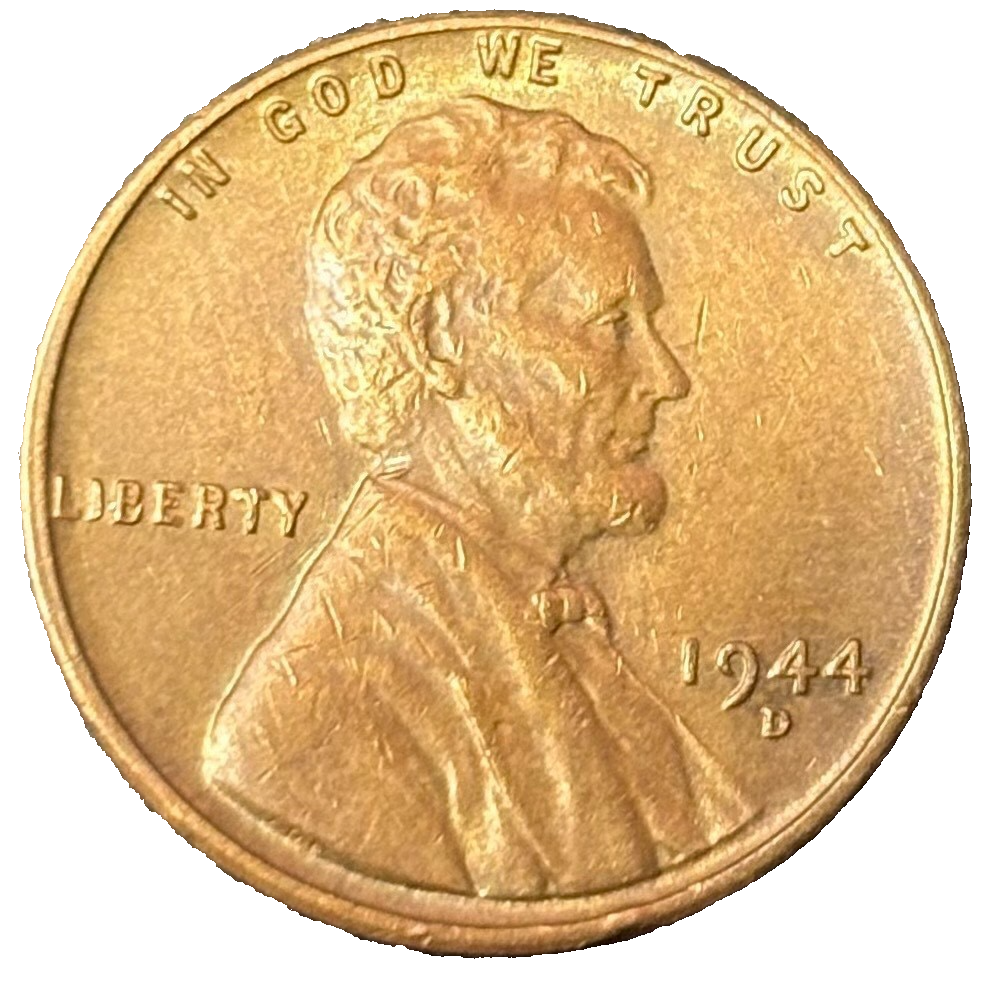 1944-D Lincoln Cent FINE (F) Circulated Condition Copper Penny EARLY Denver Mint