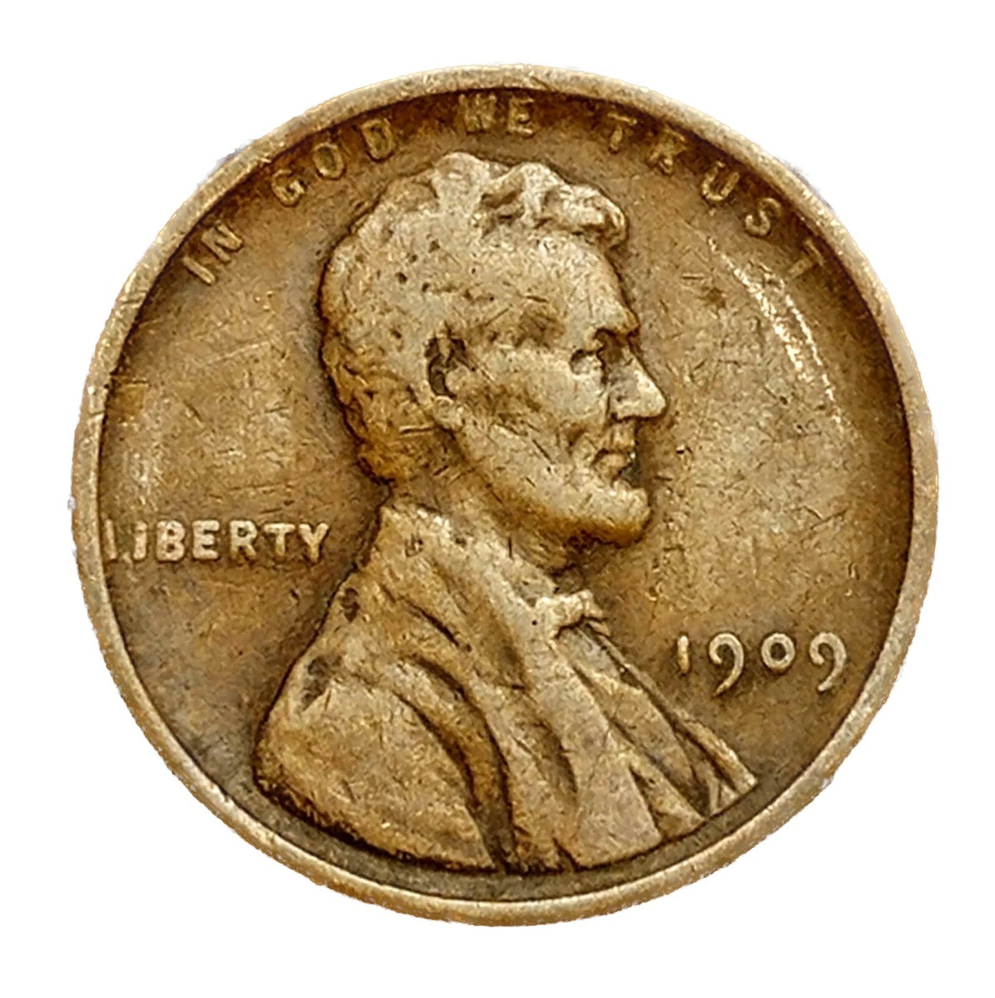 1909 P Lincoln Wheat Cent Good-Very Good (G-VG) Circulated Condition 1st Year