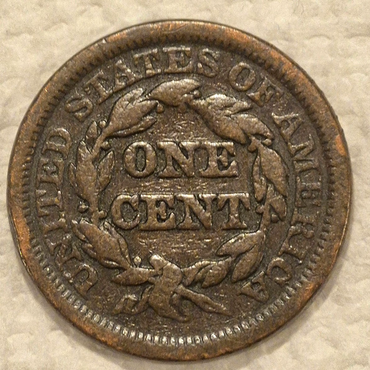 1846 N-17 R-3 Braided Hair Large Cent Coin VG Features Small Date 1C