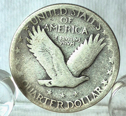 1927 S Standing Liberty Quarter Scarce G+/VG Features Tough Date, 90% Silver 25C