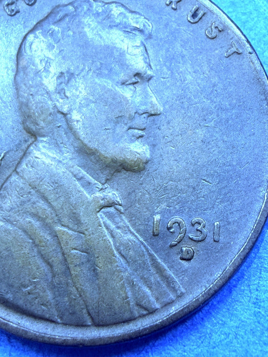 1931 D Lincoln Wheat Cent 1C XF Extremely Fine SEMI-KEY Date Low Mintage Penny