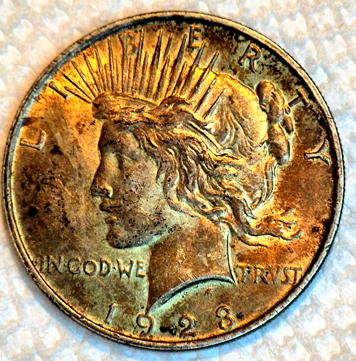 1923 Peace Dollar 90% Silver Crisp Strike AU-MS Features Super Toned Coin 1$