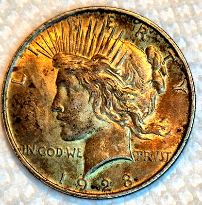 1923 Peace Dollar 90% Silver Crisp Strike AU-MS Features Super Toned Coin 1$