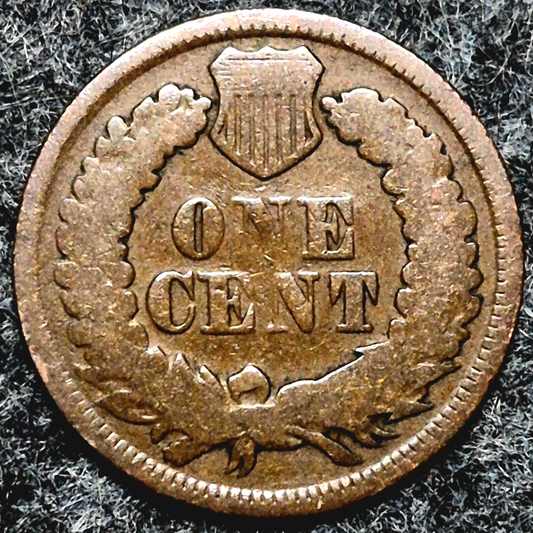 1867 Indian Head Cent Penny AG or Less Features, Hole Filler, Coin Pictured 1C