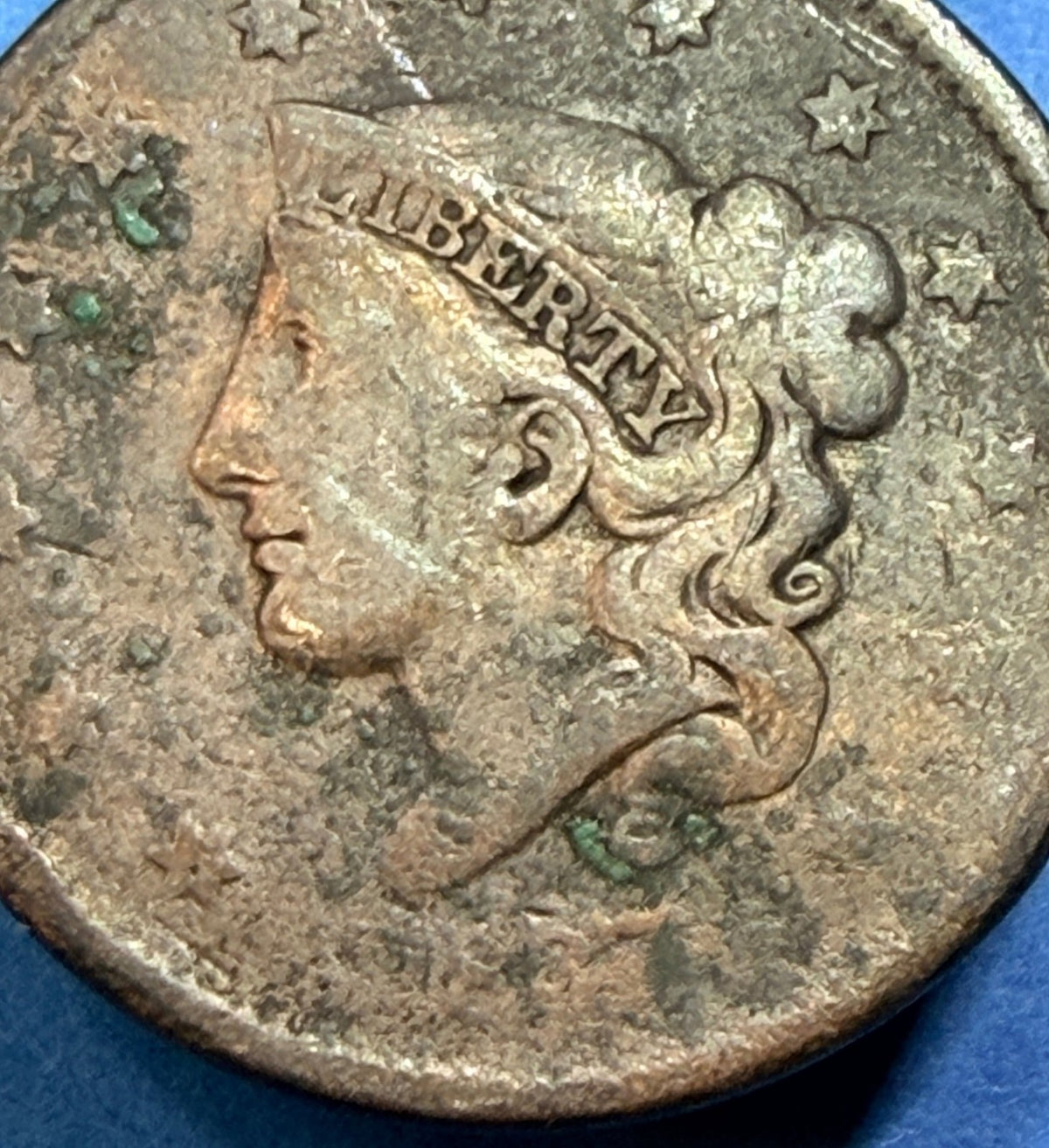 1827 Coronet Head Large Cent 1C VG Very Good Copper Penny Philadelphia US Coin