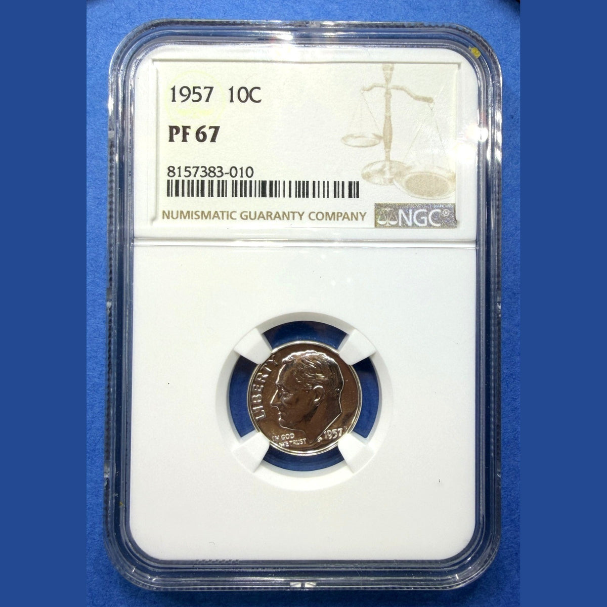 1957 Roosevelt Silver Dime Proof NGC PF67 Philadelphia 90% Silver 10C Gem Proof
