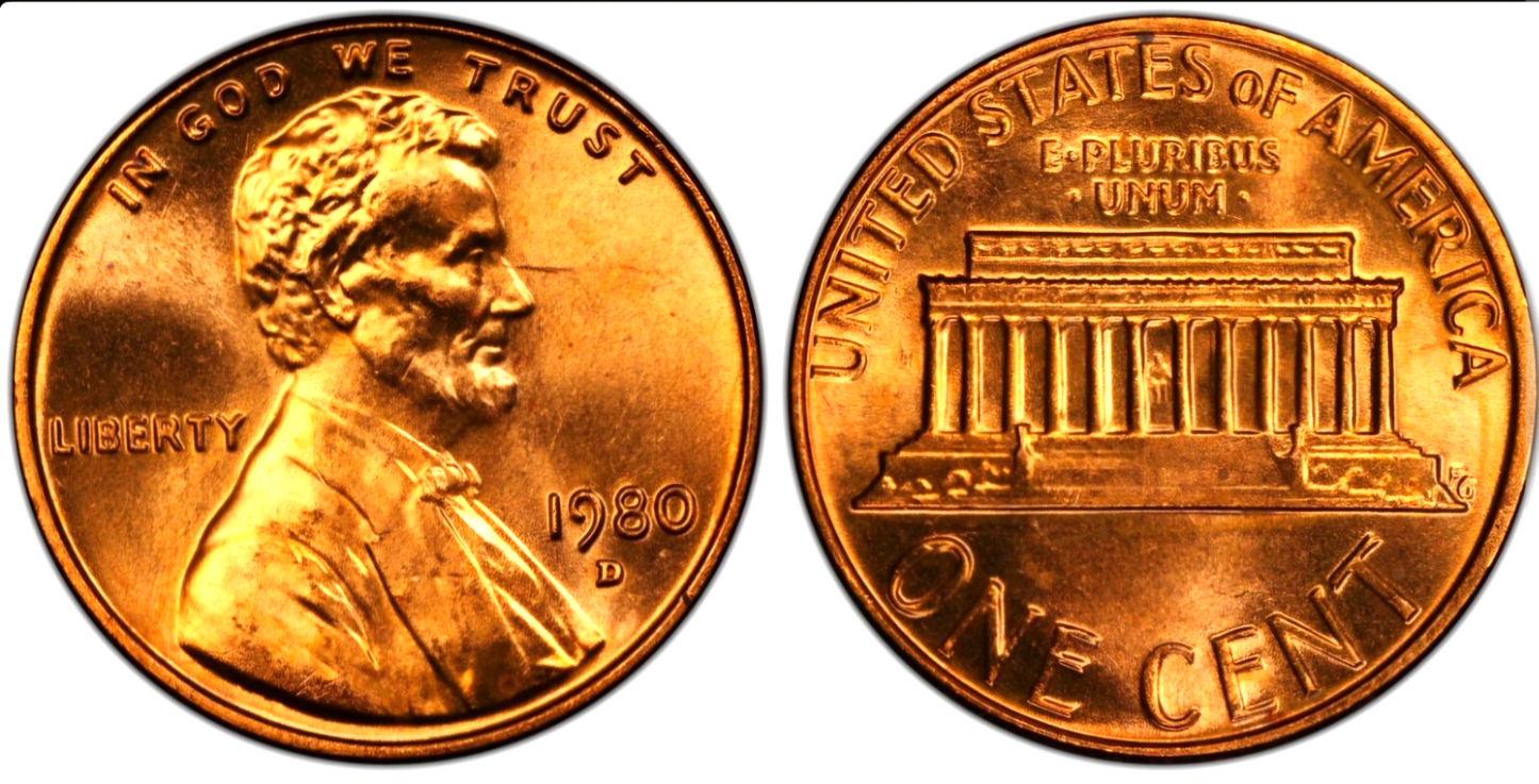 1980 D Memorial 🔥From OBW Bank Roll🔥BU Brilliant Uncirculated 1C