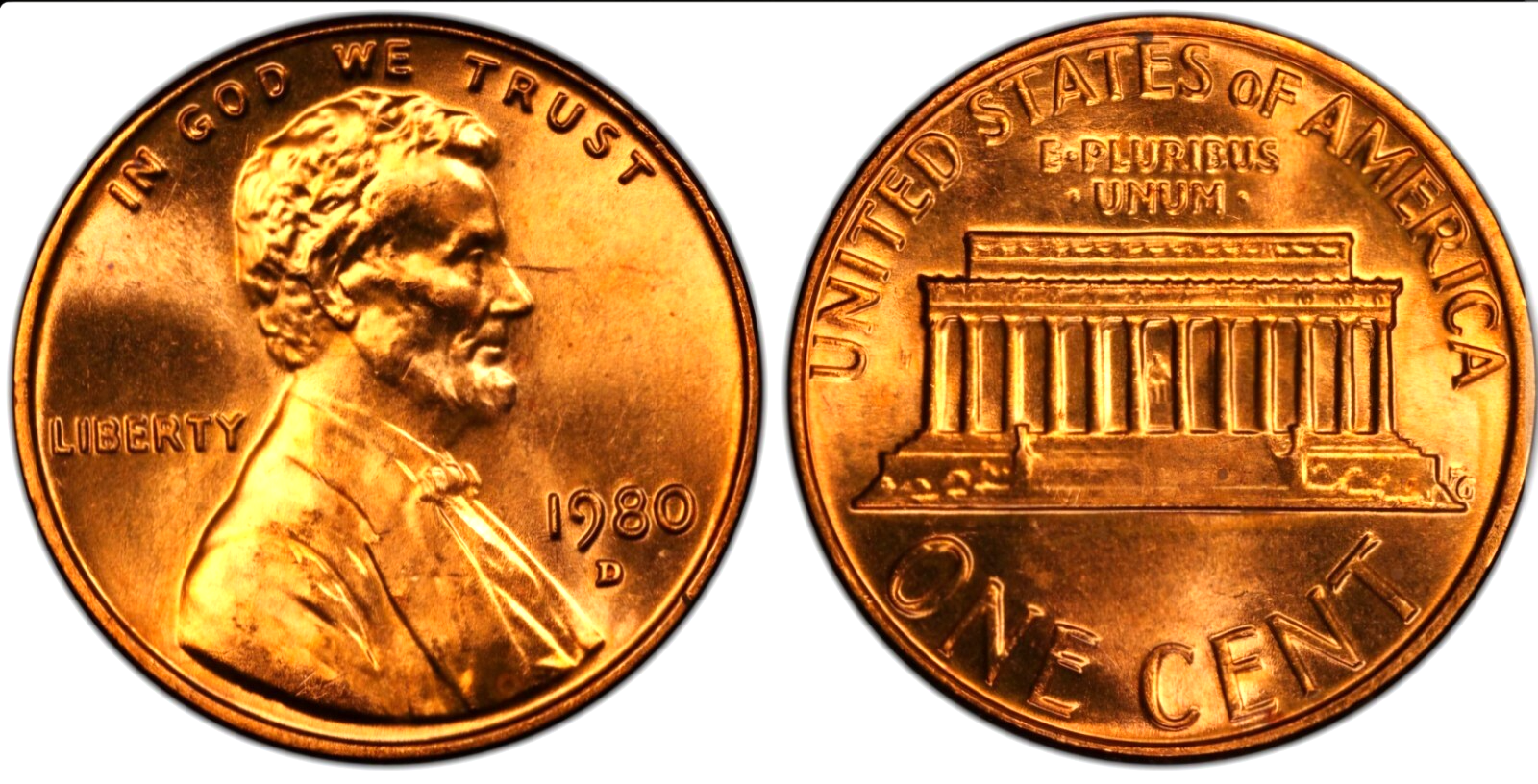 1980 D Memorial 🔥From OBW Bank Roll🔥BU Brilliant Uncirculated 1C