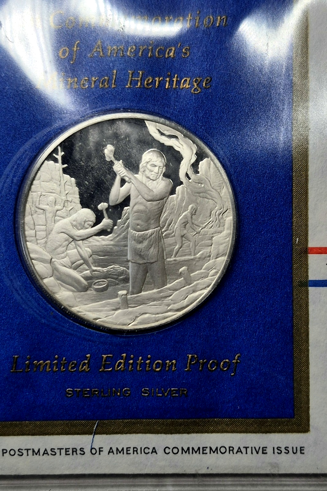 1974 Postmasters of America Mineral Heritage Sterling Silver Proof Medal FDC Set