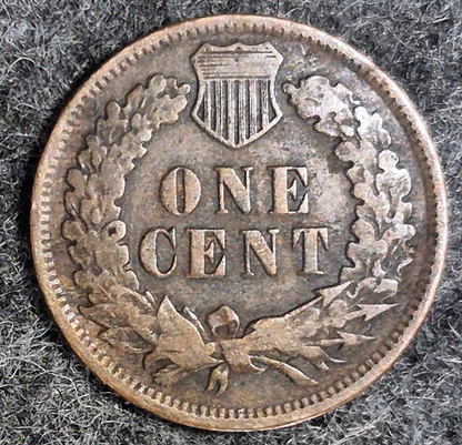1874 Indian Head Cent Penny, F+/VF Features, LIBERTY, Receive Coin Pictured 1C