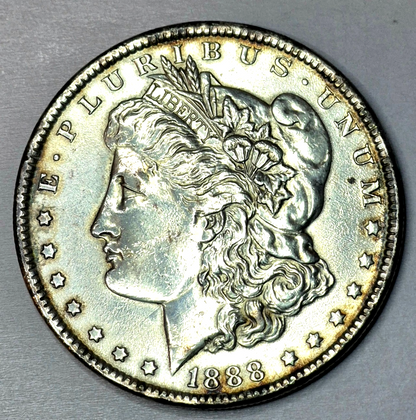 1888-P Morgan 90% Silver Dollar Crisp Strike & Toning Strong MS Features