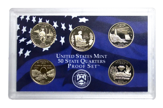 2003 Proof State Quarter Set  - No Box or COA - 5 Coins