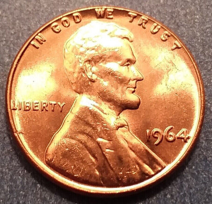 ✅ 1964-P BU UNC Lincoln Memorial 1c BRILLIANT UNCIRCULATED From OBW Roll