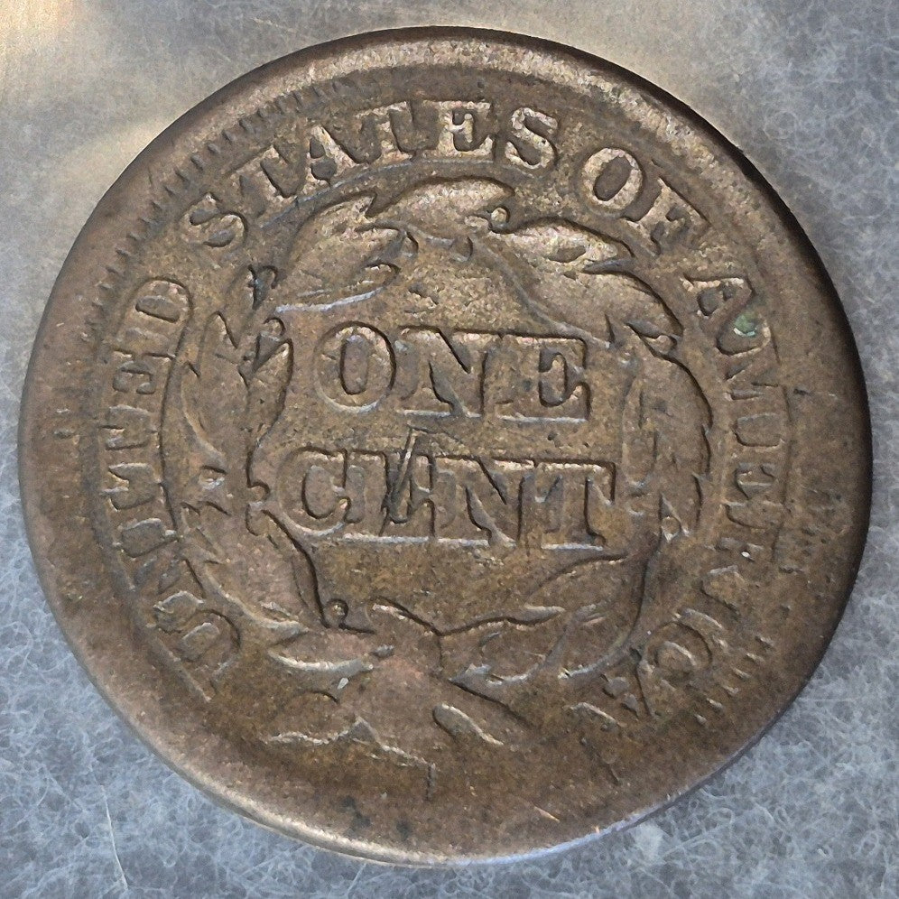 1846 Braided Hair Large Cent 1C Small Date N-6 VG Very Good Copper Coin