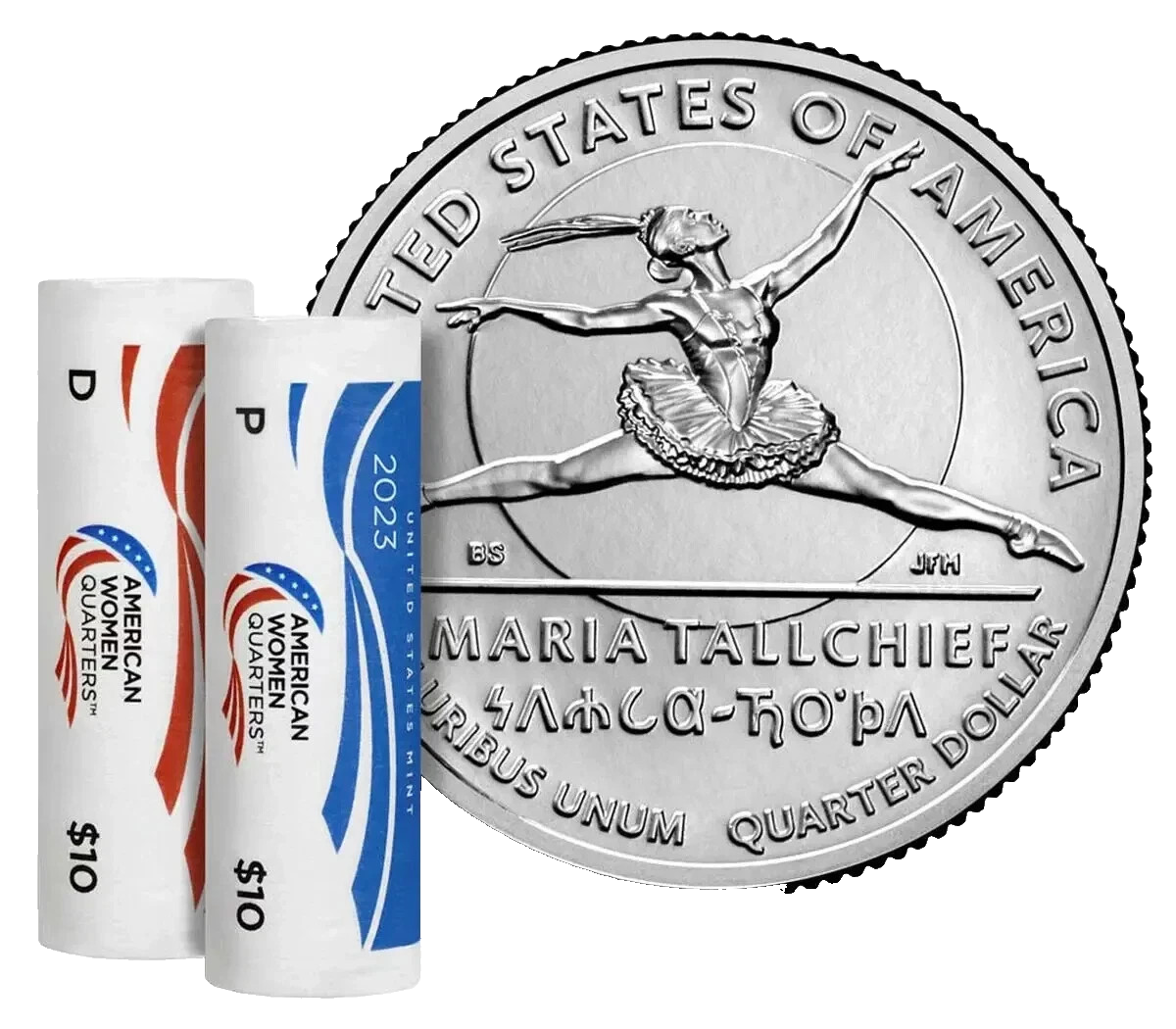 2023 P&D Maria Tall Chief Quarters AWQ 2 Rolls U.S. Mint Sealed Box 23WRJ