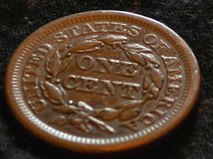 1853 Braided Hair Large Cent Strong AU-MS Features Variant N18 R1