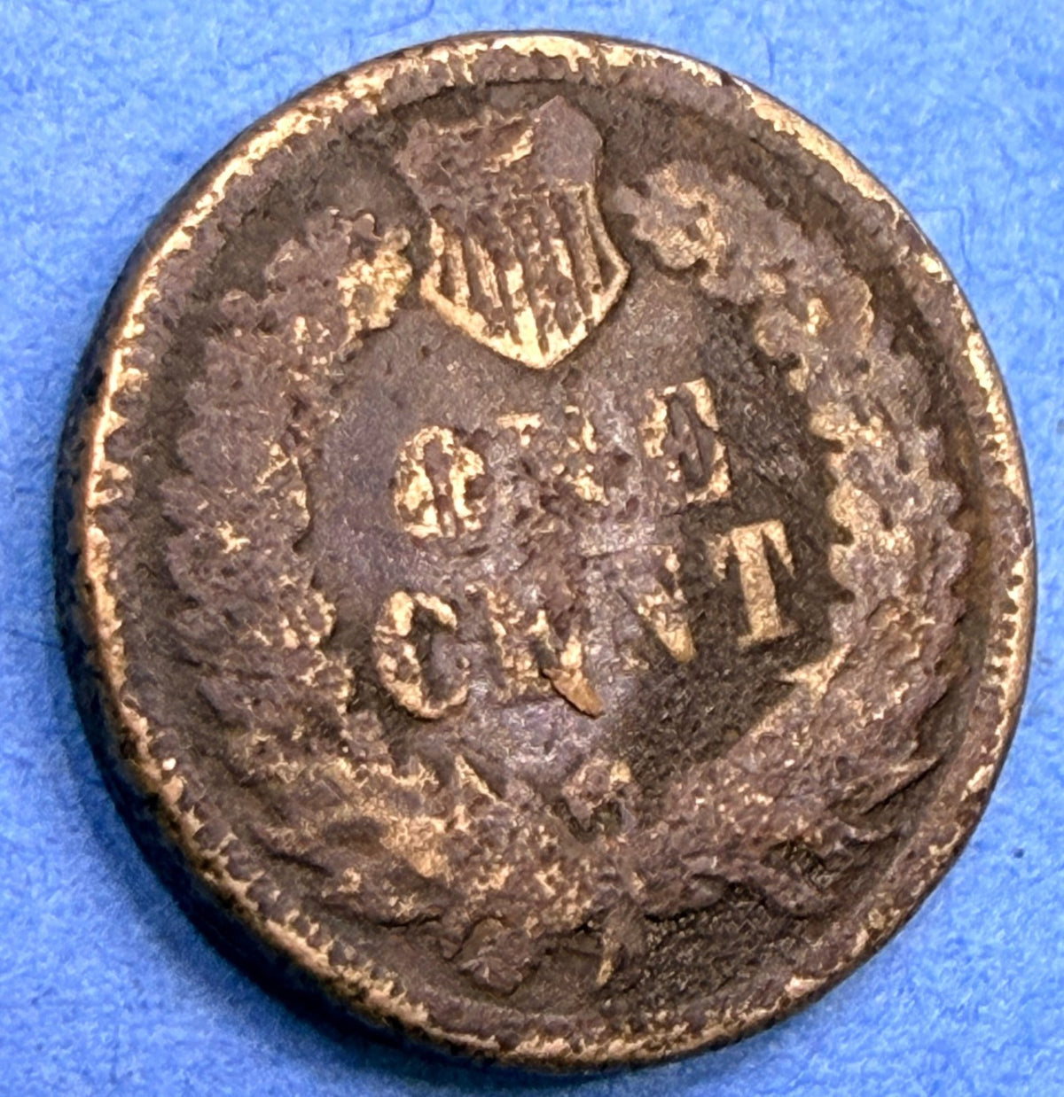 1863 Indian Head Cent Penny 1C Civil War Date Copper Nickel Dark Surfaces G